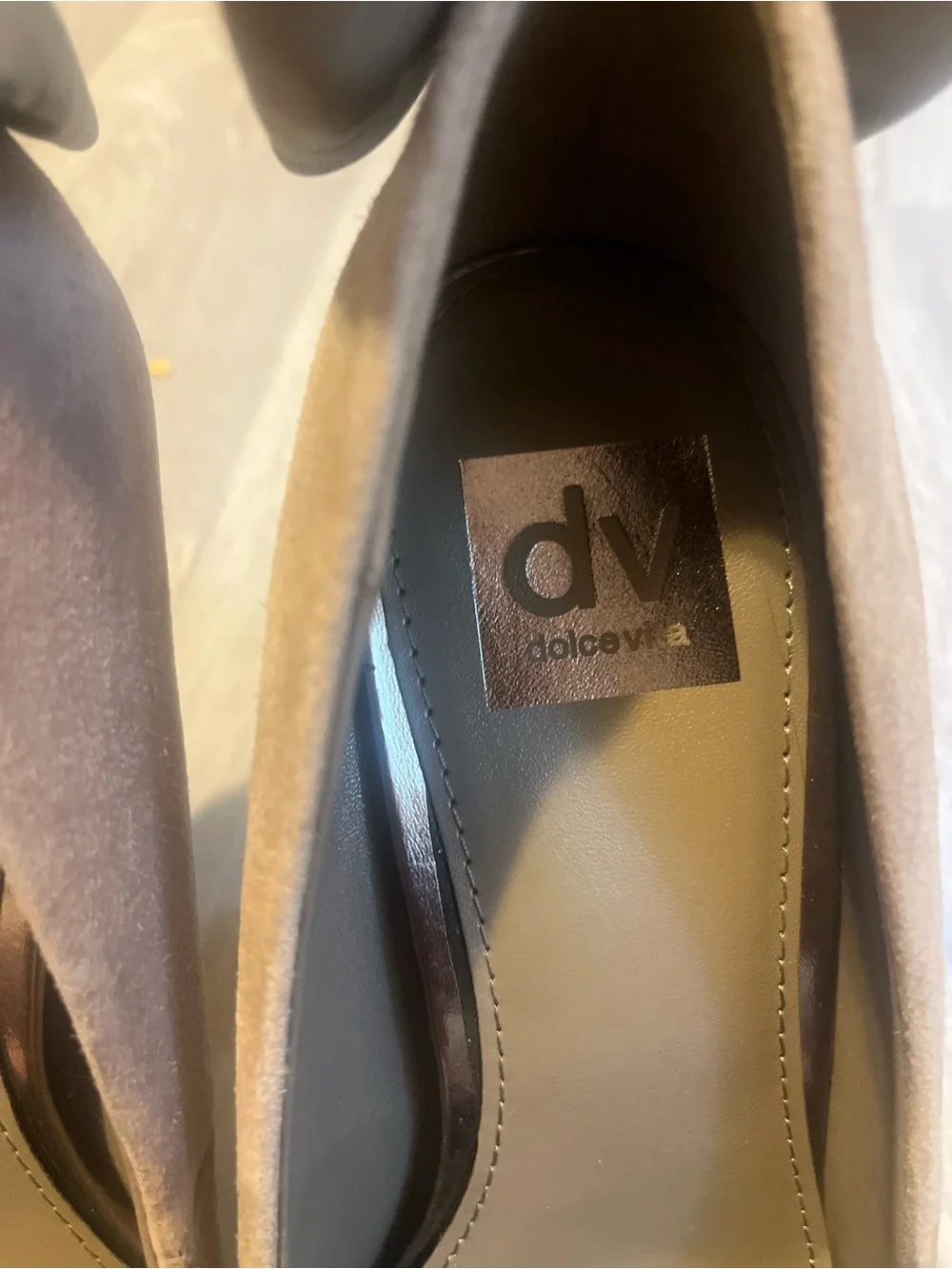 Dolce Vita Suede Bow Accent High Heel Pumps in Taupe